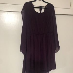 NWOT Trixxi purple tie-back split-sleeve dress
